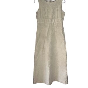 TYLER BOE 100% LINEN BIEGE SLEEVELESS SUMMER MAXI DRESS SIZE 8.